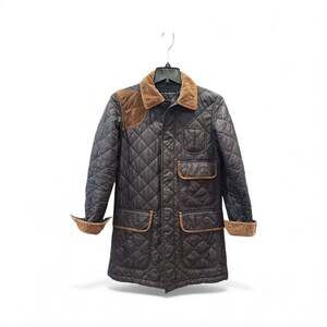 Preppy Ralph Lauren Quilted Collar Corduroy Long Barn Coat Jacket - XS /S